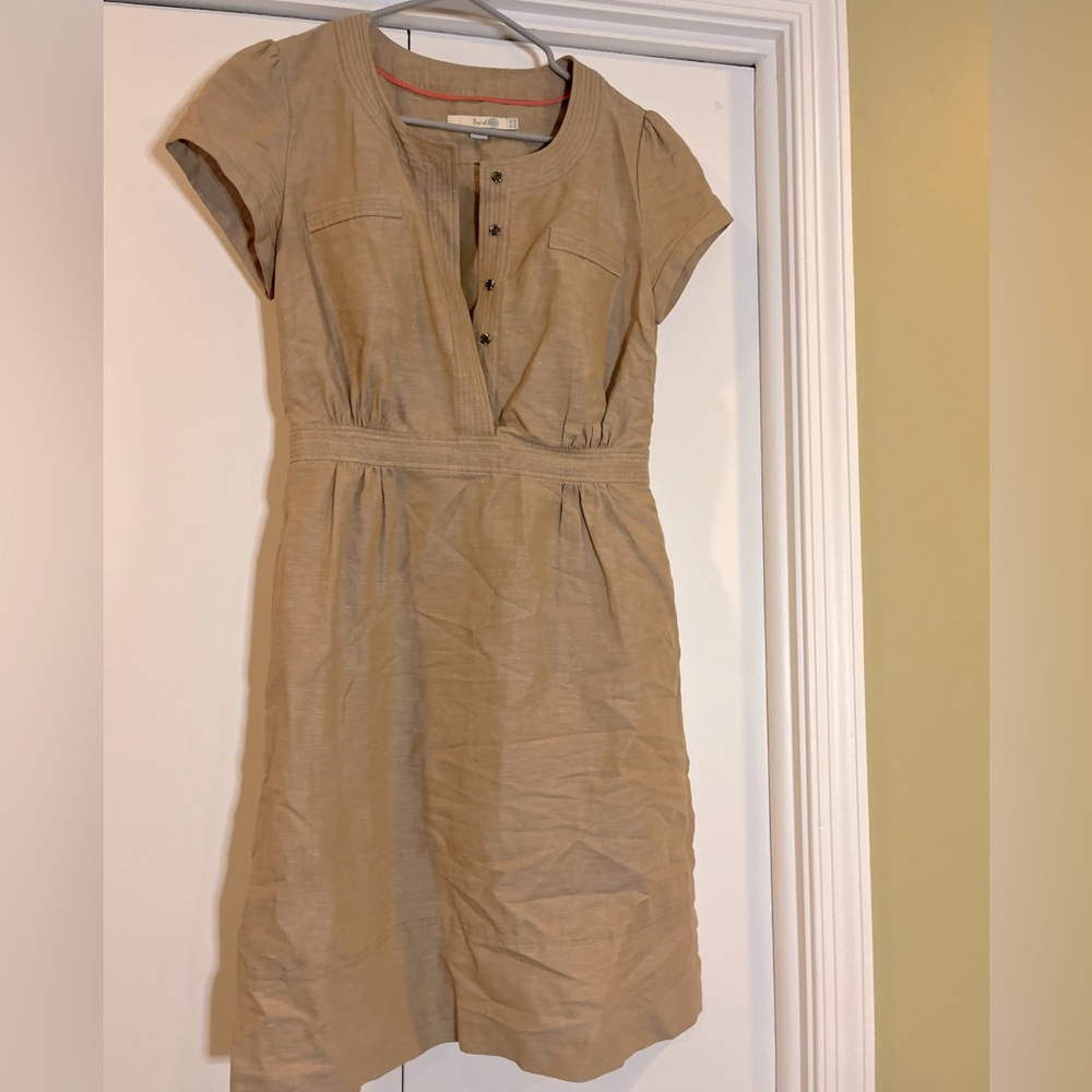 Boden linen/cotton blend weekender dress with capped sleeves Size US 4R